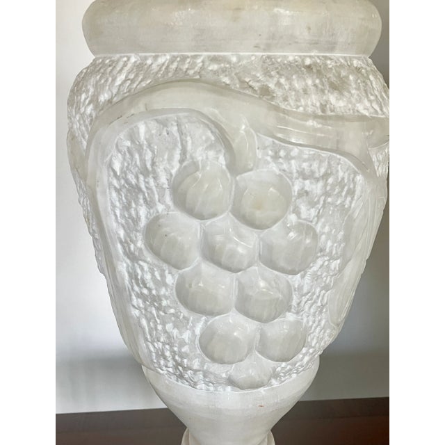 Mid 20th Century Large Carved Marble Lamp For Sale - Image 4 of 6