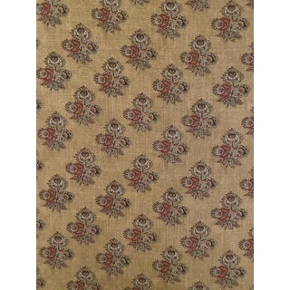 G P & J Baker Poppy Paisley Ochre Linen Blend Fabric 3 1/2 Yards For Sale