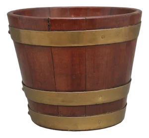 Antique Mahogany Brass Bound Bucket, 1830