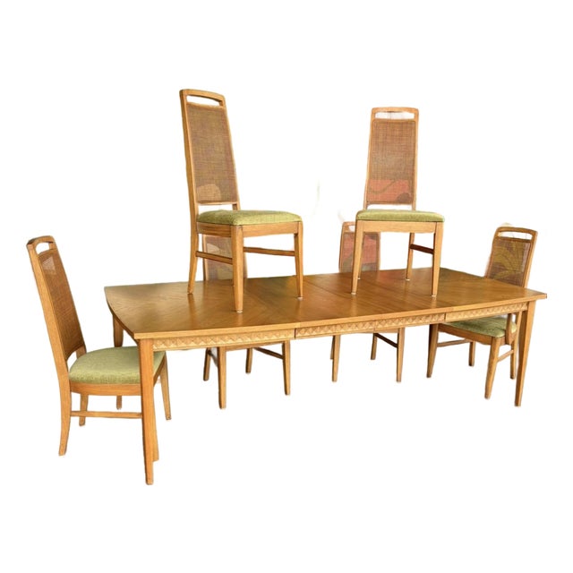 Mid Century Broyhill Diamond Head Dining Set For Sale