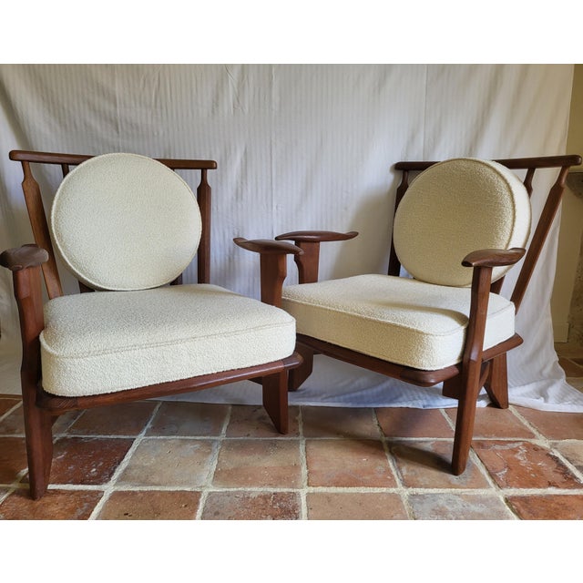 Vintage Catherine Petit Repos Lounge Chairs by Guillerme & Chambron for Votre Maison, 1950s, Set of 2 For Sale - Image 6 of 6