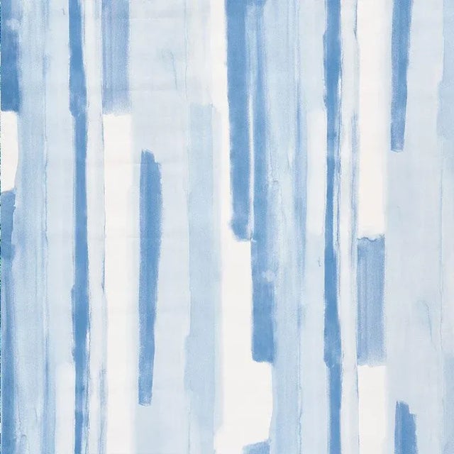 Contemporary Schumacher Watercolor Wallpaper in Blue For Sale - Image 3 of 3