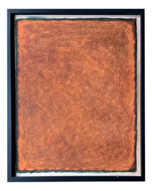 Rolf Hans, Large Framed Monochrome Oil Pastel on Cardboard, 1986