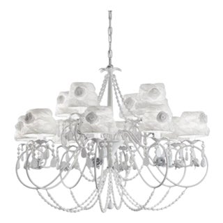 Victory Rose Chandelier in Chrome and Italian Cut Glass by Aggiolight For Sale