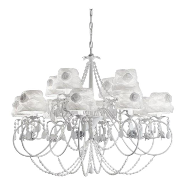 Victory Rose Chandelier in Chrome and Italian Cut Glass by Aggiolight For Sale