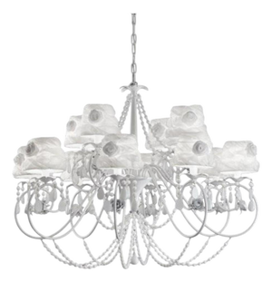 Victory Rose Chandelier in Chrome and Italian Cut Glass by Aggiolight
