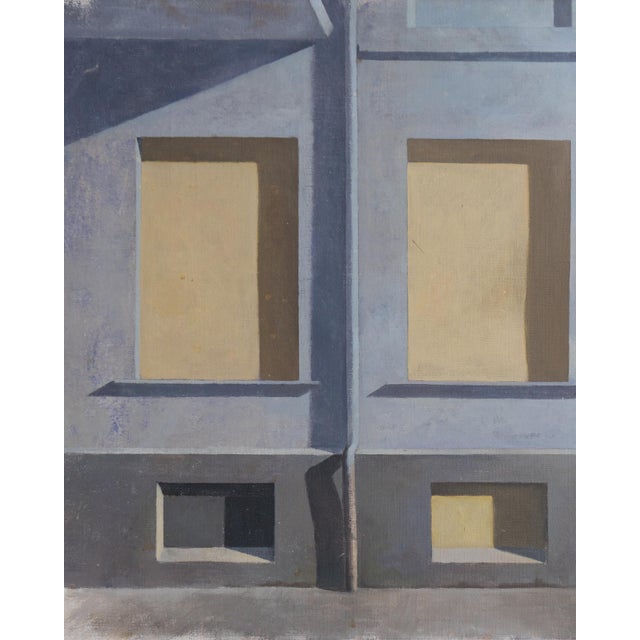 Large Vintage Swedish Cityscape, Original Oil on Canvas Landscape Painting, C.1970s For Sale - Image 6 of 9
