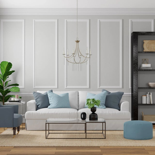 Metal Ella 6-Light Classic Candle Chandelier For Sale - Image 7 of 8