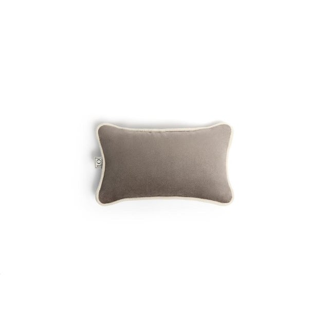 Contemporary The Gift Micro Cushion in Grey Velvet with White Piping by Lorenza Briola for Lo Decor For Sale - Image 3 of 7