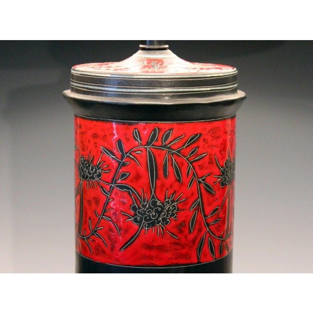 Alvino Bagni Bagni for Raymor Large Italian Pottery Apothecary Jar Lamp For Sale - Image 4 of 11