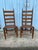 19th Century Pair Antique Primitive Shaker Style Ladder Back Woven Seat Chairs. Frame is sturdy Well made , Handcrafted....