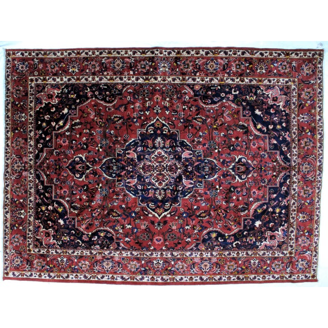 1960s 1960s Vintage Persian Saman Rug - 9′7″ × 13′ For Sale - Image 5 of 10