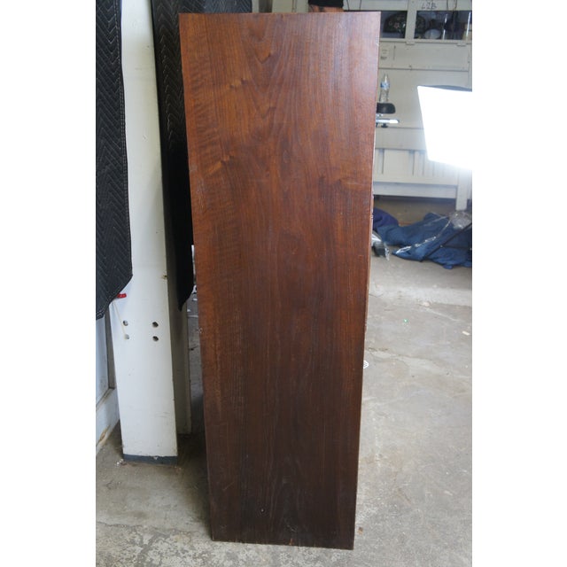 Brown 1940s Mid Century Walnut Burl Carved Secretary Writing Desk Bookcase Bureau Cabinet For Sale - Image 8 of 12