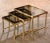 Mid 20th Century Set of Three Mid-Century French Brass & Glass Nesting Tables Bagues Style For Sale - Image 5 of 10