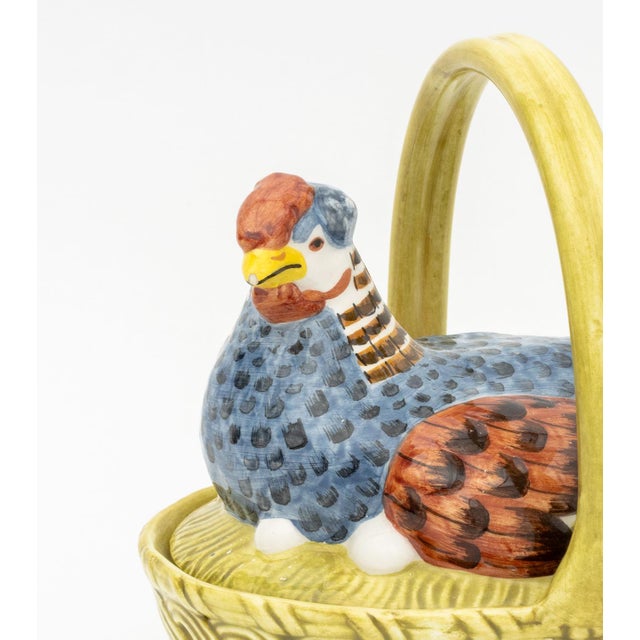 Modern Este for Tiffany & Co. Ceramic Hen Form Basket For Sale - Image 3 of 11