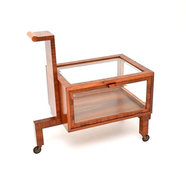 Art Deco Walnut Serving Cart, 1930s For Sale - Image 11 of 11