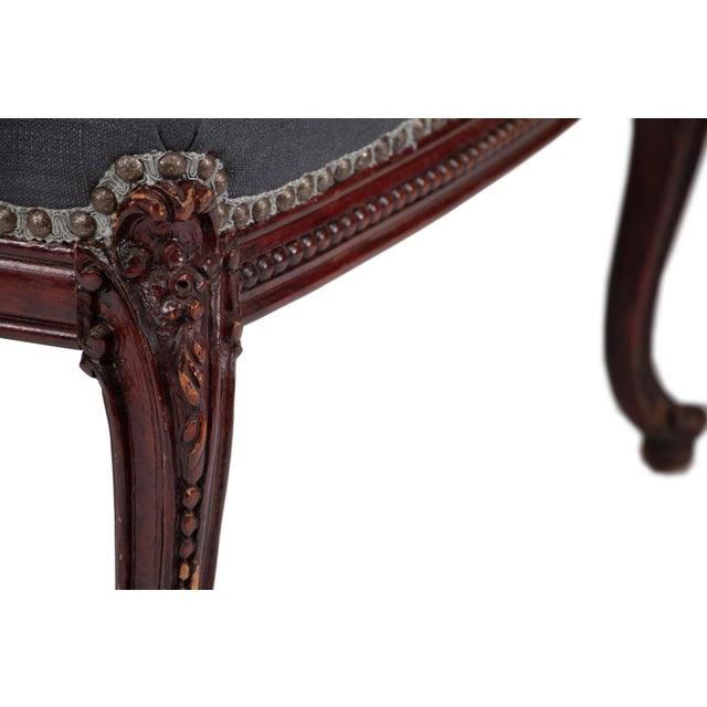 Black Pair of Late 19th Century Victorian Chairs With Hand-Carved Frame and Gothic Bird Upholstery For Sale - Image 8 of 8