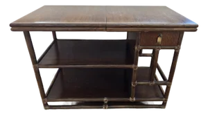 1970s Mid-Century McGuire Bamboo Rolling Buffet Server