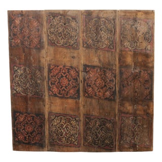 Large Italian Painted Wood Panel, 19th C. For Sale