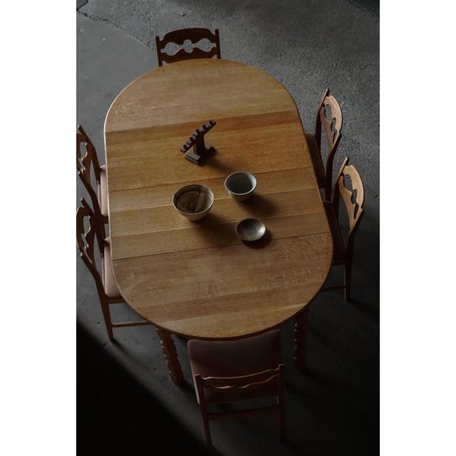 Mid-Century Danish Round Dining Table in Oak with Extensions, 1960s For Sale - Image 18 of 18