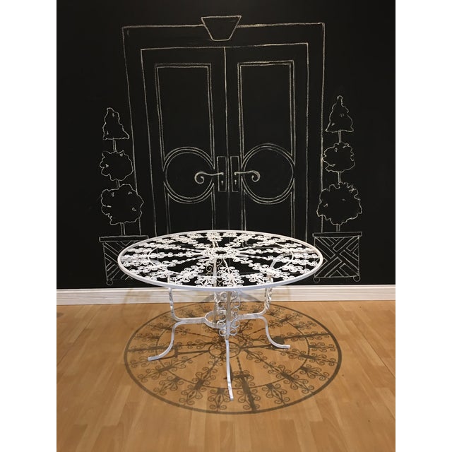 John Salterini 1960s Mid Century John Salterini White Iron Peacock Patio Set - 5 Pieces For Sale - Image 4 of 8
