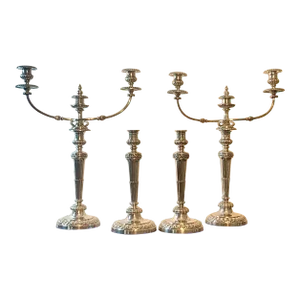 1810 Matthew Boulton Sheffield Plate Candelabra & Candlesticks - Set of 4