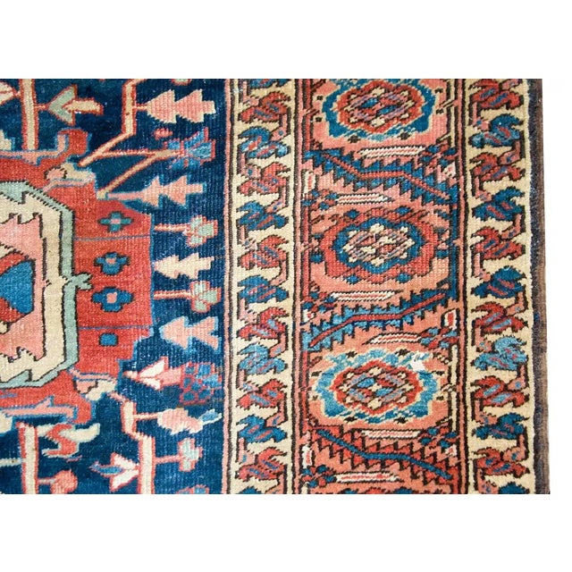 Textile Early 20th Century Persian Heriz Rug For Sale - Image 7 of 13