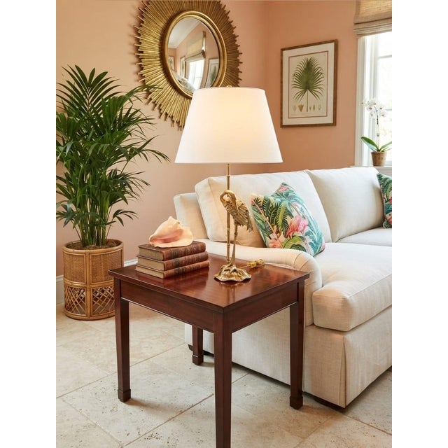 Vintage Hollywood Regency Brass Crane & Faux Bamboo Table Lamp For Sale - Image 11 of 12