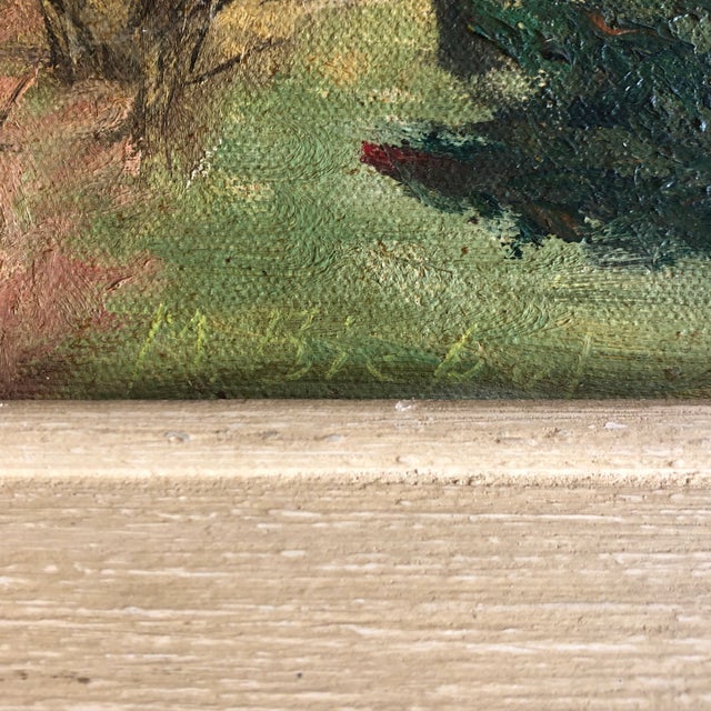 Original painting on canvas board Signed middle bottom 16 x 20 overall size with vintage original frame is 21 x 25