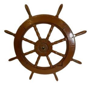 Eight Spoke Ships Wheel with Iron Hub