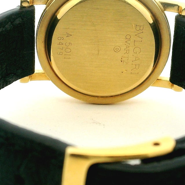 Vintage Bvlgari A5011 18k Gold Black Dial Watch, Circa 1990 For Sale - Image 13 of 14