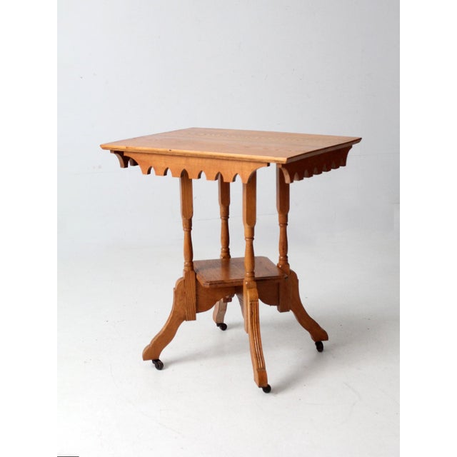 Wood Victorian Side Table For Sale - Image 7 of 14