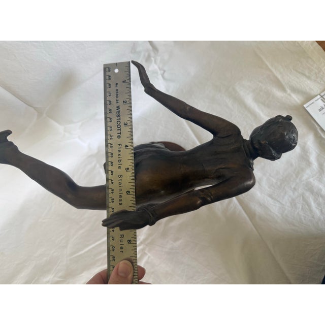1940s Janos Sovary Bronze Sculpture of Figure Skater Vivi-Anne Hulten 1 of 5 in the World. For Sale - Image 11 of 11