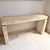 Striking vintage Italian console table crafted from substantial slabs of natural travertine with beautifully varied cream,...