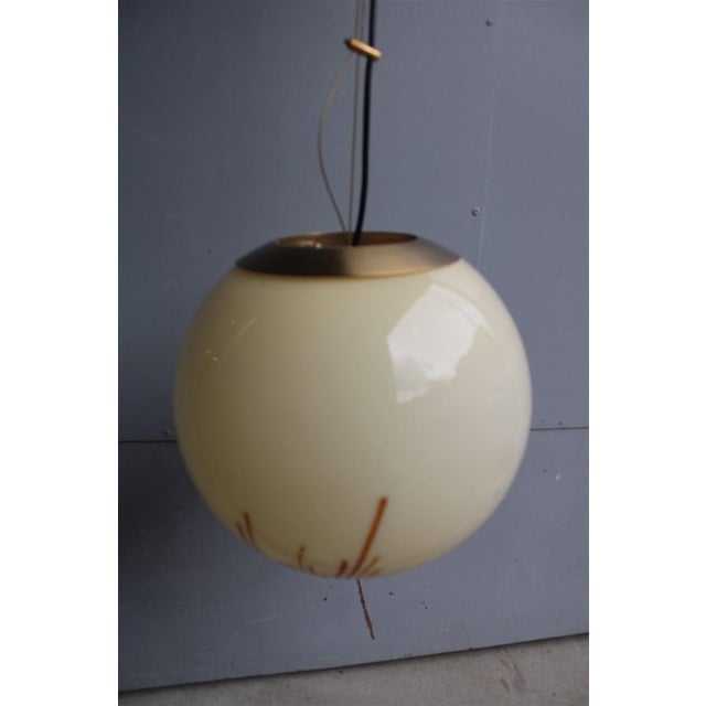 Venini Anemone Pendant in Murano Glass and Brass from Venini, Italy, 1970s For Sale - Image 4 of 12