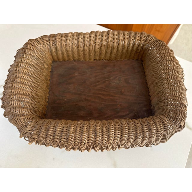 French Rare 19th Century Antique Handcrafted French Gathering Basket For Sale - Image 3 of 11