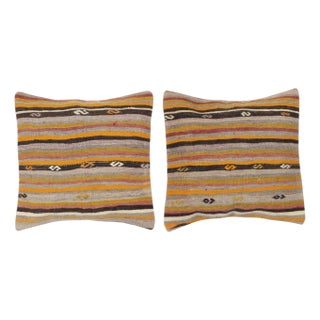 20"x20" SET OF 2 - Hand-Woven Kilim Cushion Covers. A pair of Lace Pillow Covers For Sale