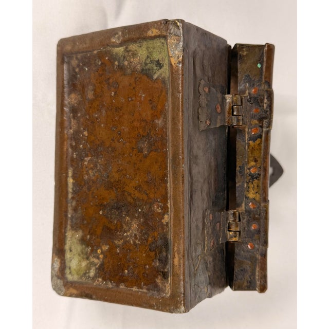 Metal Early Indian Bronze Betel Paan Box With Hanuman & Figural Relief Decoration, 18th Century For Sale - Image 7 of 8