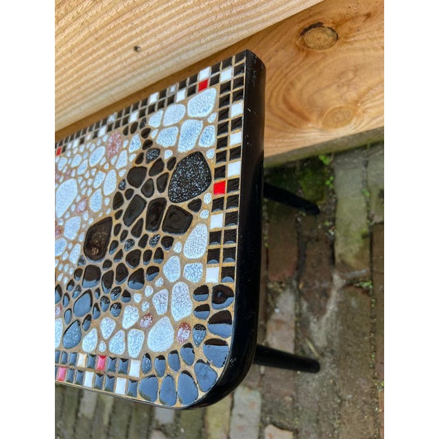 Vintage Plant Stand Table with Mosaic Stones, 1970s For Sale - Image 14 of 17