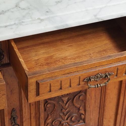 Gründerzeit Chest of Drawers with White Marble, 1890 For Sale - Image 10 of 15