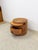 Brown Late 20th Century Pencil Reed Ribbed Round Rolling Side Table Drawer Gabriella Crespi Style For Sale - Image 8 of 9