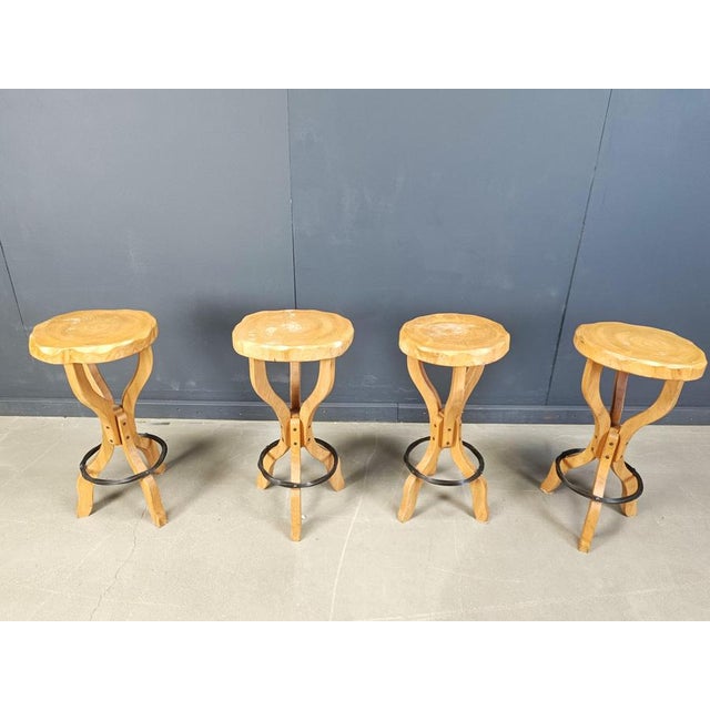 Mid-Century Brutalist Bar Stools, 1960s, Set of 4 For Sale - Image 15 of 16