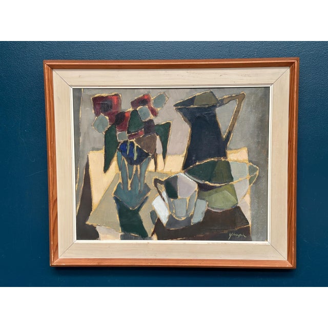 Sven Johansson, Cubist Still Life, 1960s, Oil Painting on Panel, Framed For Sale - Image 16 of 18