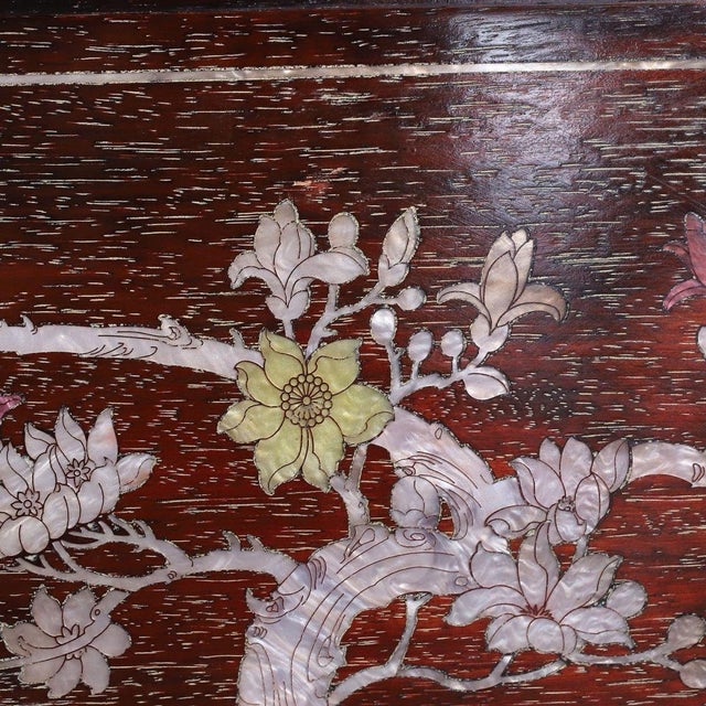 Wooden Plaque With Mother-of-Pearl Bird and Floral Inlay For Sale - Image 10 of 10