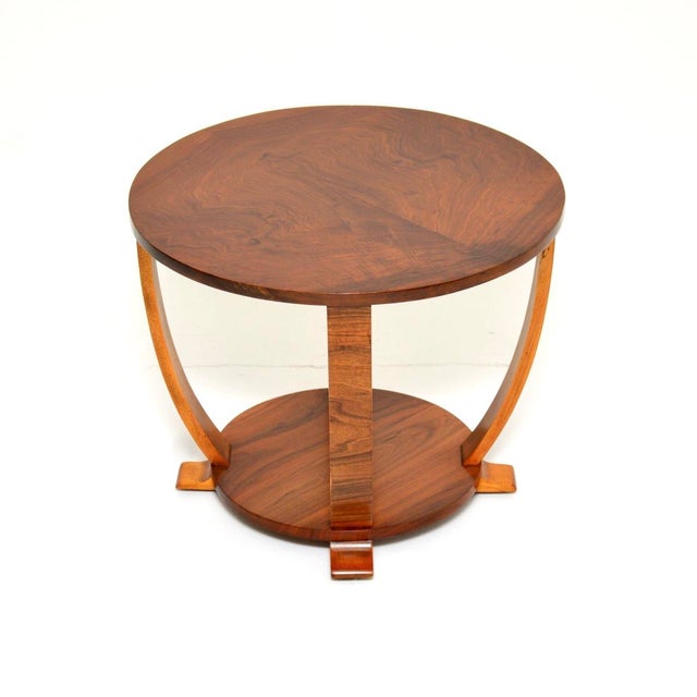 Mid-Century Modern Art Deco Figured Walnut Occasional Side, 1930s For Sale - Image 3 of 8