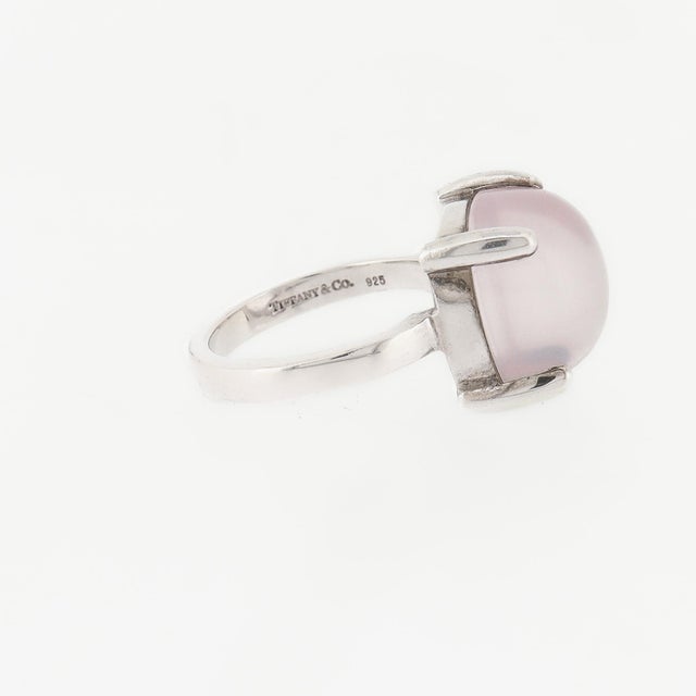 Large Paloma Picasso Tiffany Sterling Silver & Rose Quartz Sugar Stacks Ring For Sale - Image 12 of 12