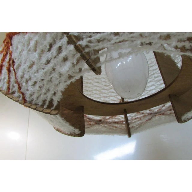 Wood Scandinavian Wood & Wire Ceiling Lamp, 1960s For Sale - Image 7 of 9
