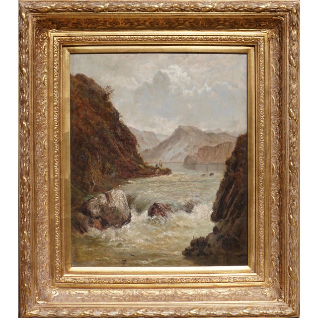 Alfred De Breanski Sr. (United Kingdom/Scotland, 1852-1928), circa 1890 Oil on canvas seascape titled en verso "A Pole in...