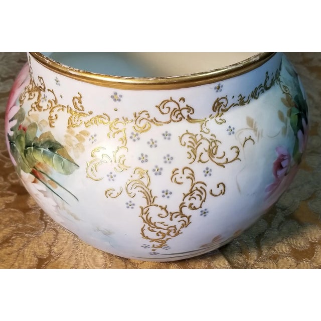 Antique Jean Pouyat Petler (Jpl) Hand Painted Jardiniere (1905) For Sale - Image 4 of 11
