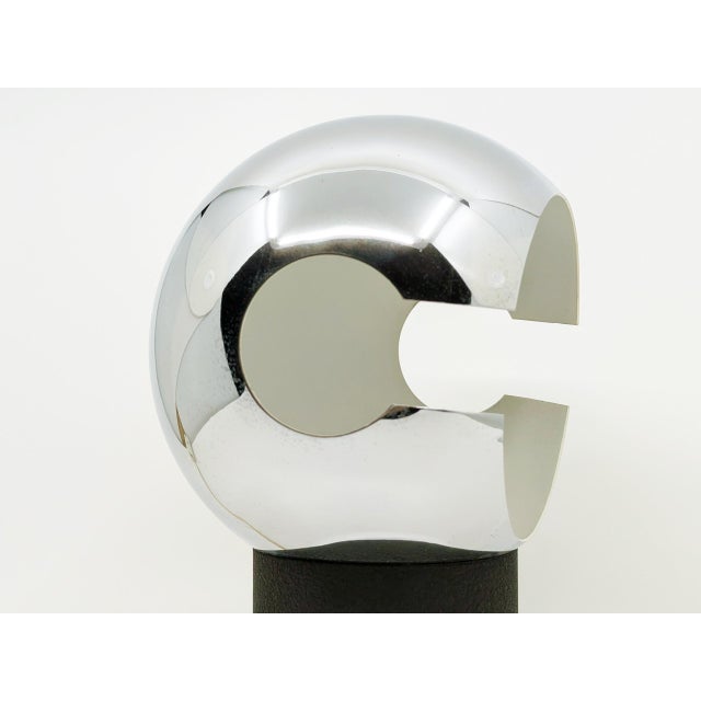 Small table lamp in chromed and painted metal with a congealed finish, made in Italy between the late 1960s and early...